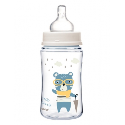 Butelka Szeroka Antykolkowa 240ml PP EasyStart BONJOUR PARIS 35/232 Blue Canpol Babies