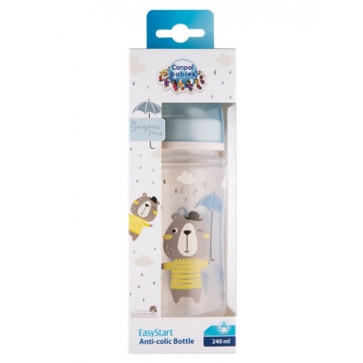 Butelka Szeroka Antykolkowa 240ml PP EasyStart BONJOUR PARIS 35/232 Blue Canpol Babies
