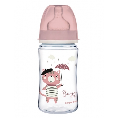 Butelka Szeroka Antykolkowa 240ml PP EasyStart BONJOUR PARIS 35/232 Pink Canpol Babies