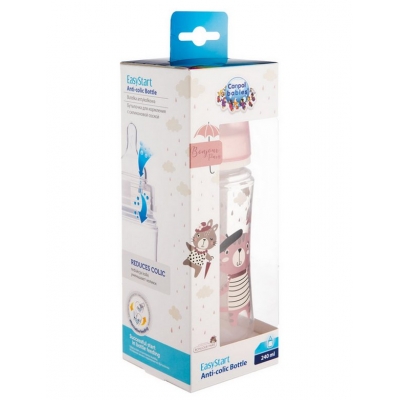 Butelka Szeroka Antykolkowa 240ml PP EasyStart BONJOUR PARIS 35/232 Pink Canpol Babies