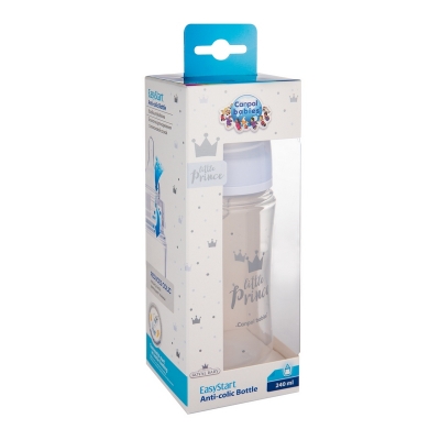 Butelka Szeroka Antykolkowa 240ml PP EasyStart ROYAL BABY Niebieska 35/234 Canpol Babies