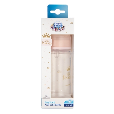 Butelka Szeroka Antykolkowa 240ml PP EasyStart ROYAL BABY Różowa 35/234 Canpol Babies