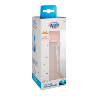 Butelka Szeroka Antykolkowa 240ml PP EasyStart ROYAL BABY Różowa 35/234 Canpol Babies