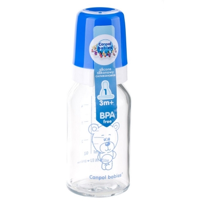 Butelka Szklana Wąska 120ml BASIC TEDDY FRIEND 42/102 Canpol Babies