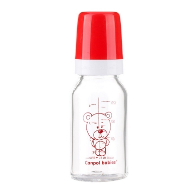 Butelka Szklana Wąska 120ml BASIC TEDDY FRIEND 42/102 Canpol Babies