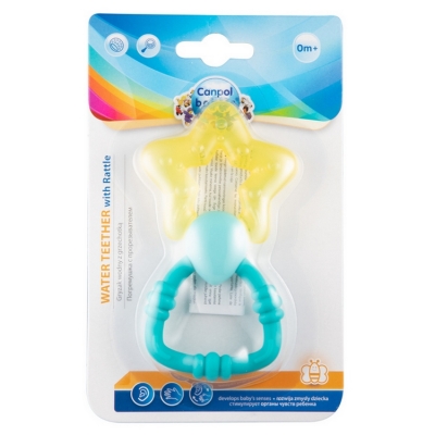 Gryzak Wodny z Grzechotką Dla Niemowląt MAGICZNA RÓŻDŻKA 56/152 Yellow Canpol Babies