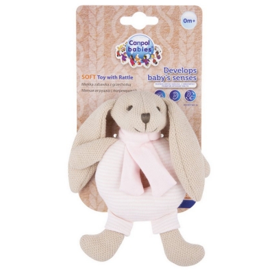 Miękka Grzechotka KRÓLICZEK 80/201 Pink / Canpol Babies