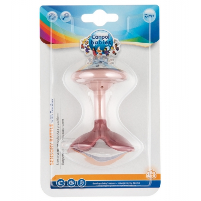 Sensoryczna Grzechotka z Gryzakiem 56/610 Pink Canpol Babies