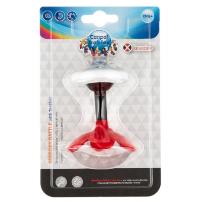 Sensoryczna Grzechotka z Gryzakiem 56/610 Red Canpol Babies