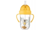 Kubek Niekapek z rurką i odważnikiem 270ml EXOTIC ANIMALS 56/606 Yellow Canpol Babies