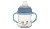Canpol Babies Kubek z silikonowym ustnikiem FirstCup 150ml BONJOUR PARIS 56/612_blu