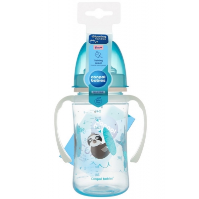 Canpol babies Kubek Treningowy EasyStart 240 ml Exotic Animals Niebieski 35/208_blu