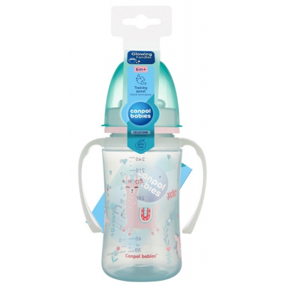 Canpol babies Kubek Treningowy EasyStart 240 ml Exotic Animals Zielony 35/208_gre