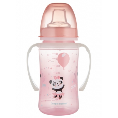 Canpol babies Kubek Treningowy EasyStart 240 ml Exotic Animals Różowy 35/208_pin