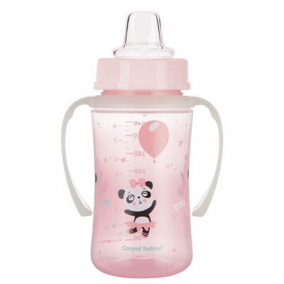 Canpol babies Kubek Treningowy EasyStart 240 ml Exotic Animals Różowy 35/208_pin