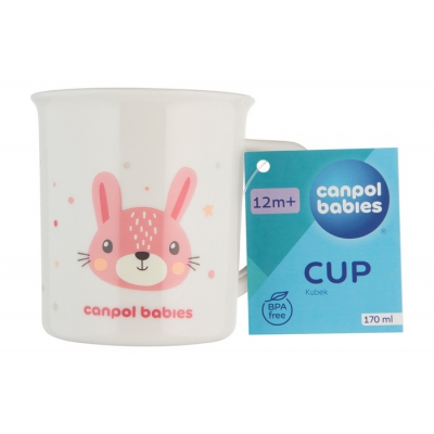 Kubek Plastikowy z uchem dla dziecka 170 ml CUTE ANIMALS Canpol Babies