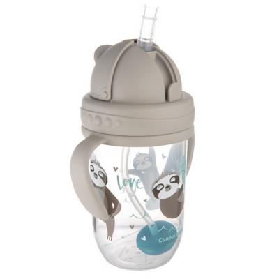 Kubek Niekapek z rurką i odważnikiem 270ml EXOTIC ANIMALS 56/606 Grey Canpol Babies