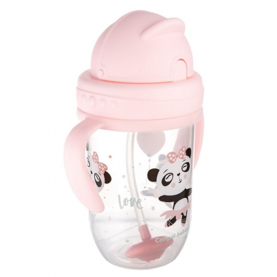 Kubek Niekapek z rurką i odważnikiem 270ml EXOTIC ANIMALS 56/606 Pink Canpol Babies