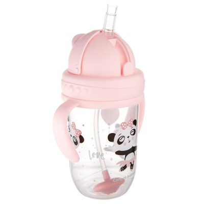 Kubek Niekapek z rurką i odważnikiem 270ml EXOTIC ANIMALS 56/606 Pink Canpol Babies