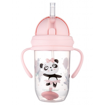 Kubek Niekapek z rurką i odważnikiem 270ml EXOTIC ANIMALS 56/606 Pink Canpol Babies