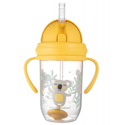 Kubek Niekapek z rurką i odważnikiem 270ml EXOTIC ANIMALS 56/606 Yellow Canpol Babies