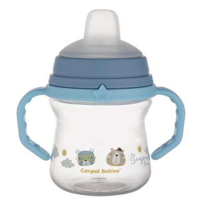 Canpol Babies Kubek z silikonowym ustnikiem FirstCup 150ml BONJOUR PARIS 56/612_blu