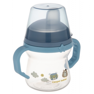 Canpol Babies Kubek z silikonowym ustnikiem FirstCup 150ml BONJOUR PARIS 56/612_blu