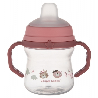 Canpol Babies Kubek z silikonowym ustnikiem FirstCup 150ml BONJOUR PARIS 56/612_pin