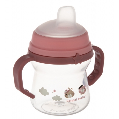 Canpol Babies Kubek z silikonowym ustnikiem FirstCup 150ml BONJOUR PARIS 56/612_pin
