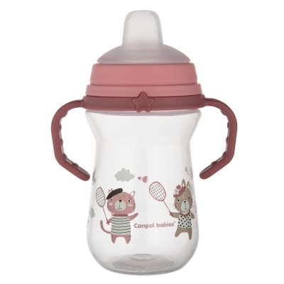 Canpol Babies Kubek z silikonowym ustnikiem FirstCup 250ml BONJOUR PARIS 56/613_pin