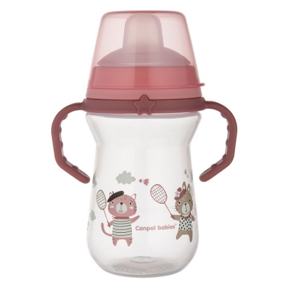Canpol Babies Kubek z silikonowym ustnikiem FirstCup 250ml BONJOUR PARIS 56/613_pin