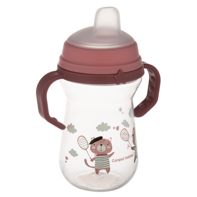 Canpol Babies Kubek z silikonowym ustnikiem FirstCup 250ml BONJOUR PARIS 56/613_pin
