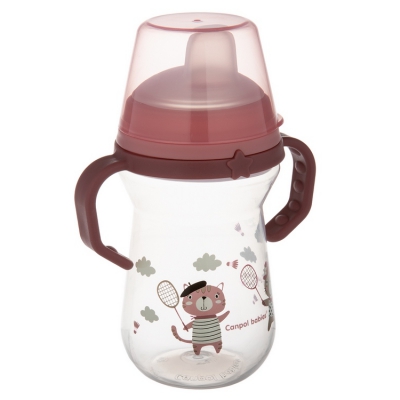 Canpol Babies Kubek z silikonowym ustnikiem FirstCup 250ml BONJOUR PARIS 56/613_pin