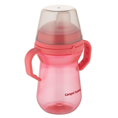 Canpol Babies Kubek z silikonowym ustnikiem FirstCup 250ml 56/615_pin