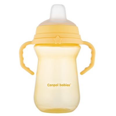 Canpol Babies Kubek z silikonowym ustnikiem FirstCup 250ml 56/615_yel