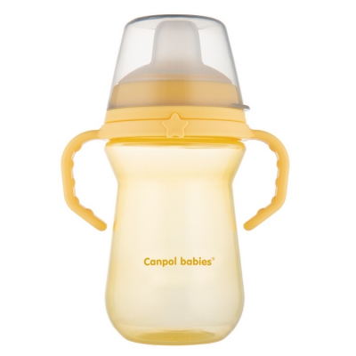 Canpol Babies Kubek z silikonowym ustnikiem FirstCup 250ml 56/615_yel