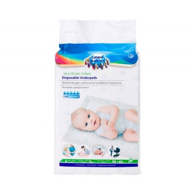 Wielofunkcyjne Jednorazowe Podkłady Higieniczne 90x60cm. Canpol Babies 78/002