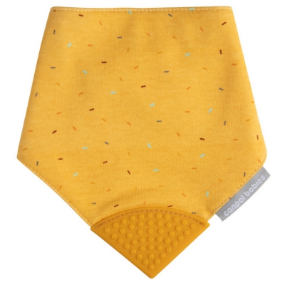 Śliniak materiałowy z gryzakiem 26/902_yel Canpol babies