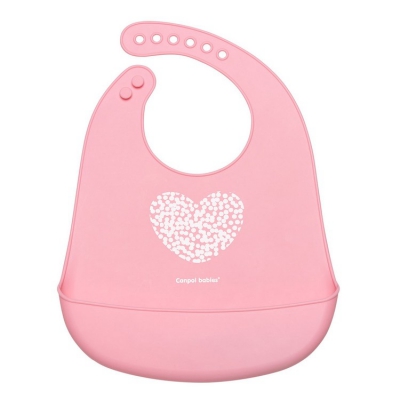 Śliniak Silikonowy z Kieszenią "Pastelove" 74/024 Pink Canpol Babies