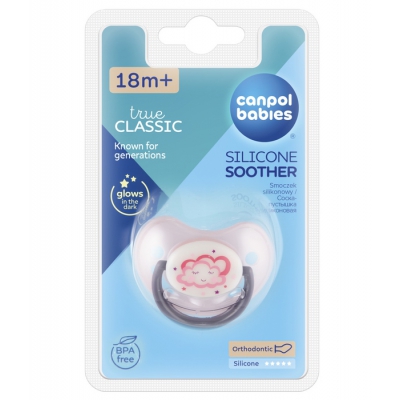 Smoczek Uspokajający Silikon 18m+ Anatomiczny NIGHT DREAMS 22/502 Canpol Babies