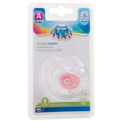 Smoczek Uspokajający Silikon 0-6m Symetryczny NEWBORN BABY Różowy 22/580 Canpol Babies