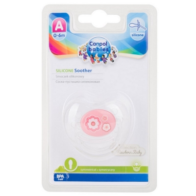 Smoczek Uspokajający Silikon 0-6m Symetryczny NEWBORN BABY Różowy 22/580 Canpol Babies