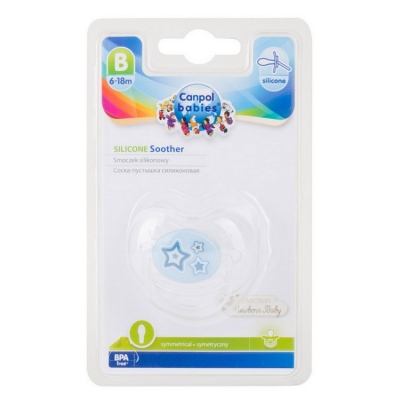 Smoczek Uspokajający Silikon 6-18m Symetryczny NEWBORN BABY Niebieski 22/581 Canpol Babies