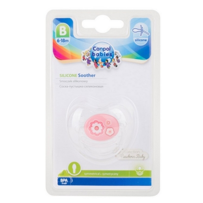 Smoczek Uspokajający Silikon 6-18m Symetryczny NEWBORN BABY Różowy 22/581 Canpol Babies