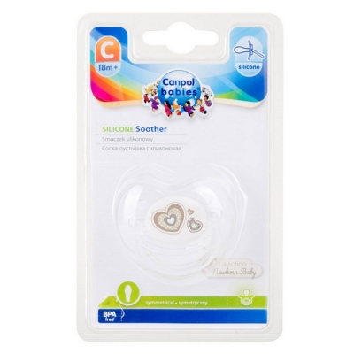 Smoczek Uspokajający Silikon 18m+ Symetryczny NEWBORN BABY Beżowy 22/582 Canpol Babies