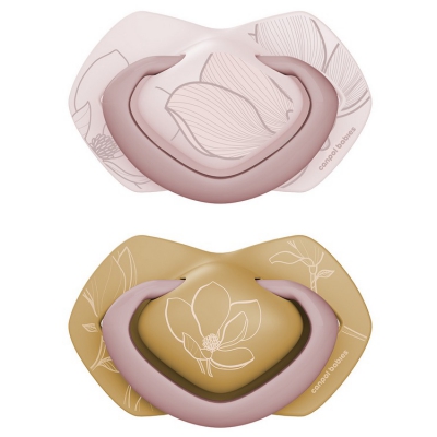 Canpol Babies Smoczek Silikonowy Light Touch 6-18m Symetryczny GOLD 2 szt. 22/665 Pink