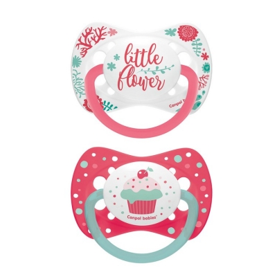 Zestaw Smoczków Uspokajających Silikon 0-6m Symetryczny Wild Nature + Cupcake 23/954_cor Canpol Babies
