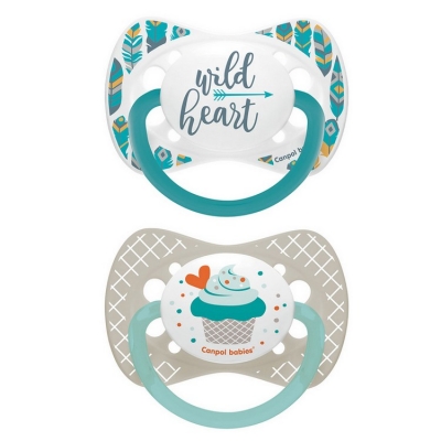 Zestaw Smoczków Uspokajających Silikon 0-6m Symetryczny Wild Nature + Cupcake 23/954 Canpol Babies
