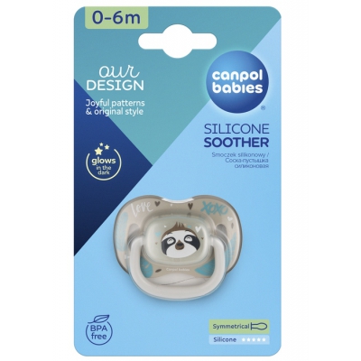 Canpol Babies Smoczek Silikonowy Symetryczny EXOTIC 0-6m Leniwiec 34/920