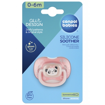 Canpol Babies Smoczek Silikonowy Symetryczny EXOTIC 0-6m Panda 34/920